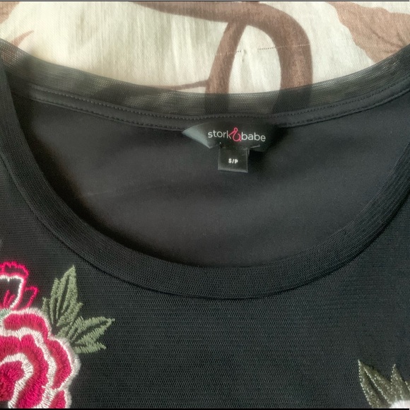 Stork & Babe Embroidered Maternity Top - Picture 5 of 6
